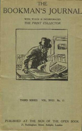 Image for The Bookman's Journal, Third Series, Vol. XVIII, No. 13