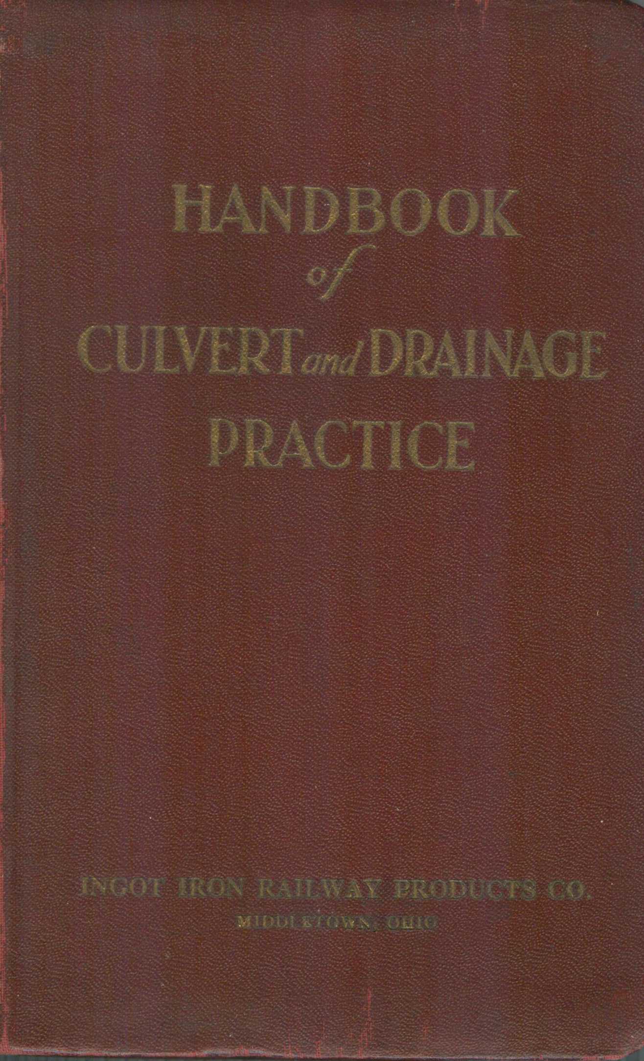 Image for Handbook Of Culvert and Drainage Practice