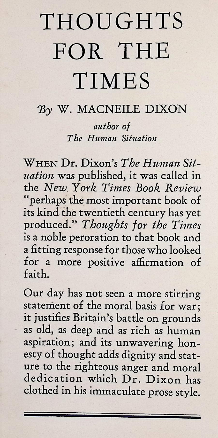 Thoughts For The Times: The second W. P. Ker Memorial Lecture