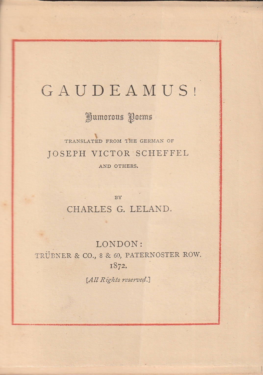 Gaudeamus! Humorous Poems