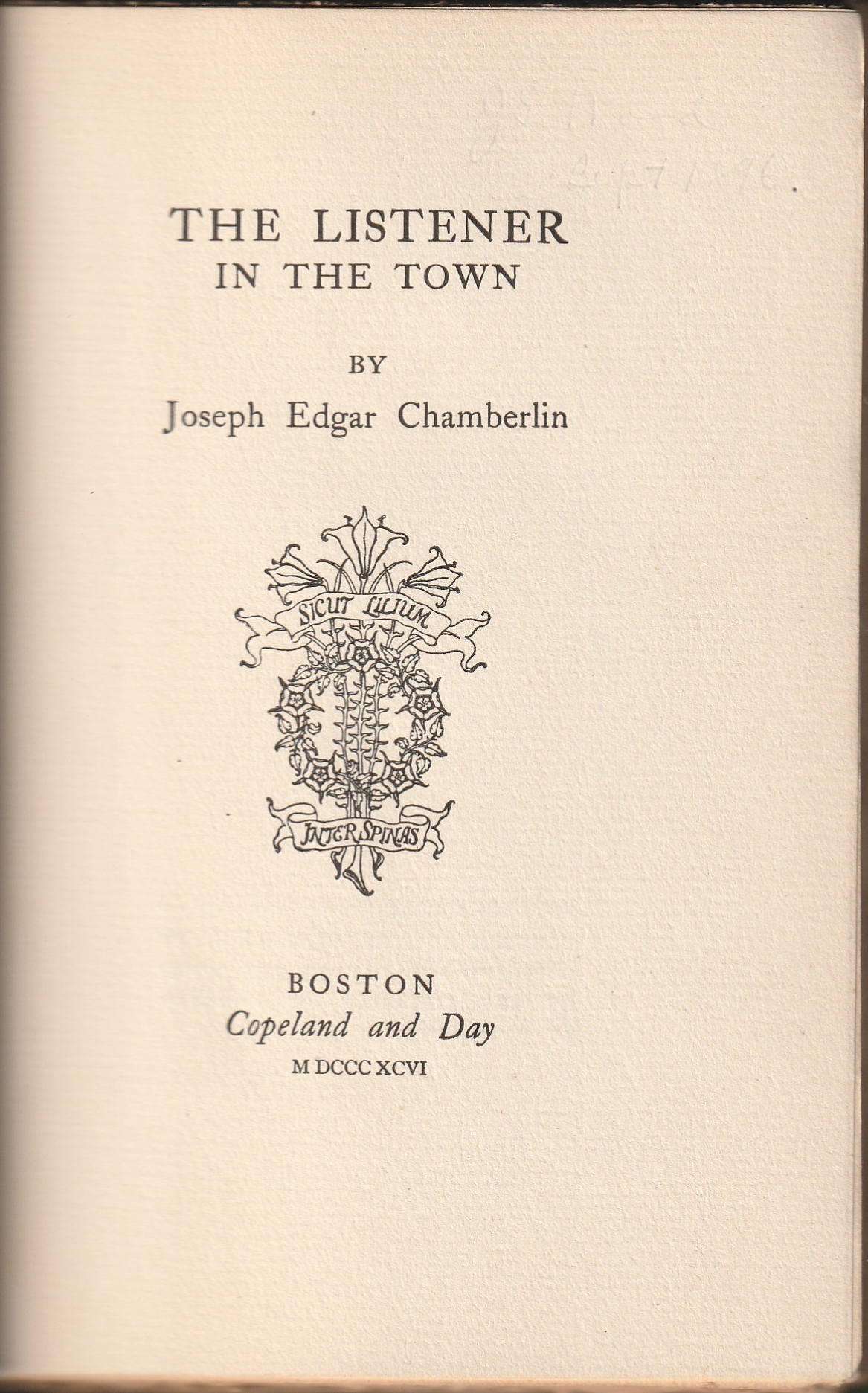 The Listener in the Town, Vol. I