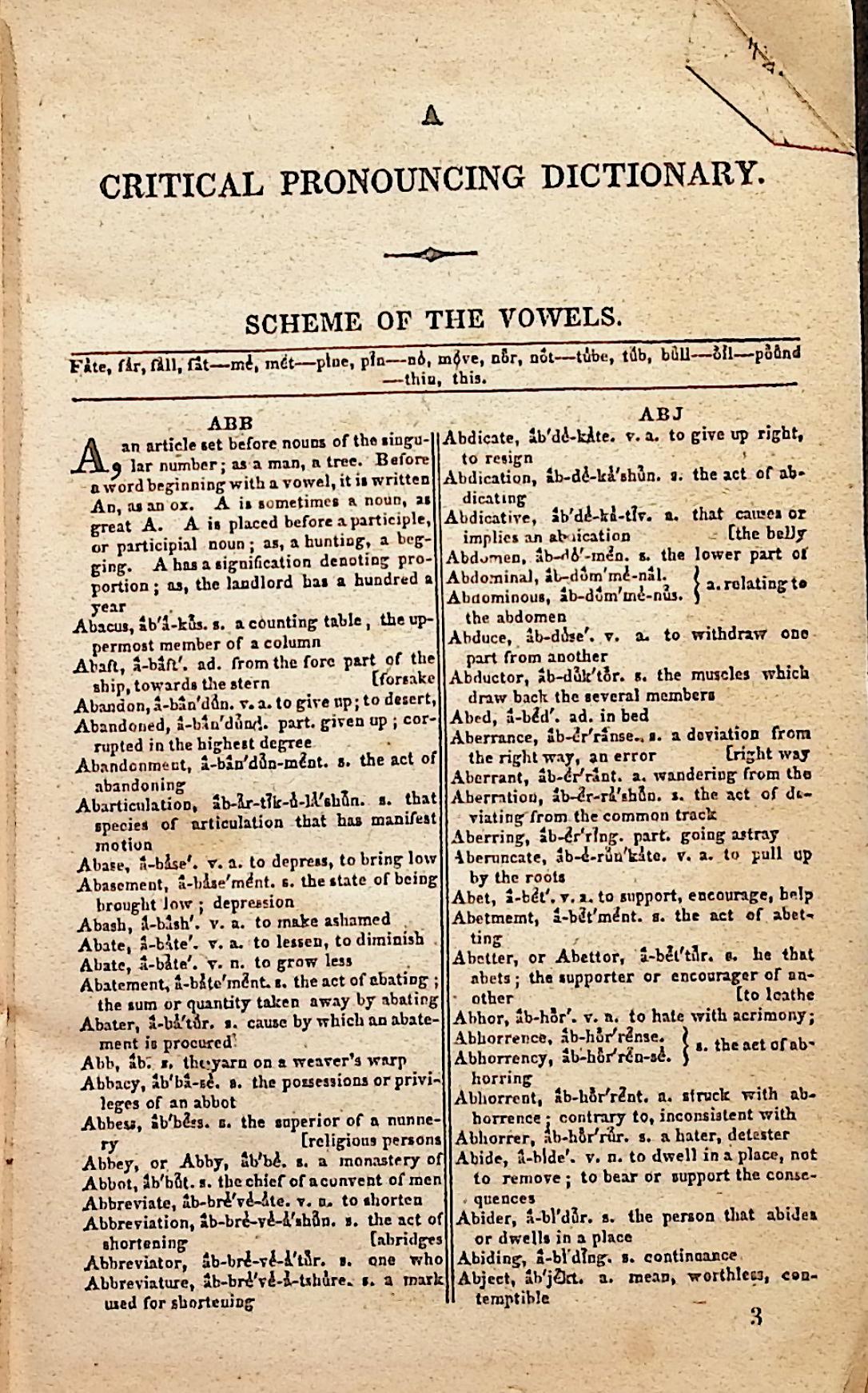 A Critical Pronouncing Dictionary, and Expositor of the English Language: In which not only the meaning of every word is explained and the sound of every syllable distinctly shown, but, where words are subject to different pronunciations