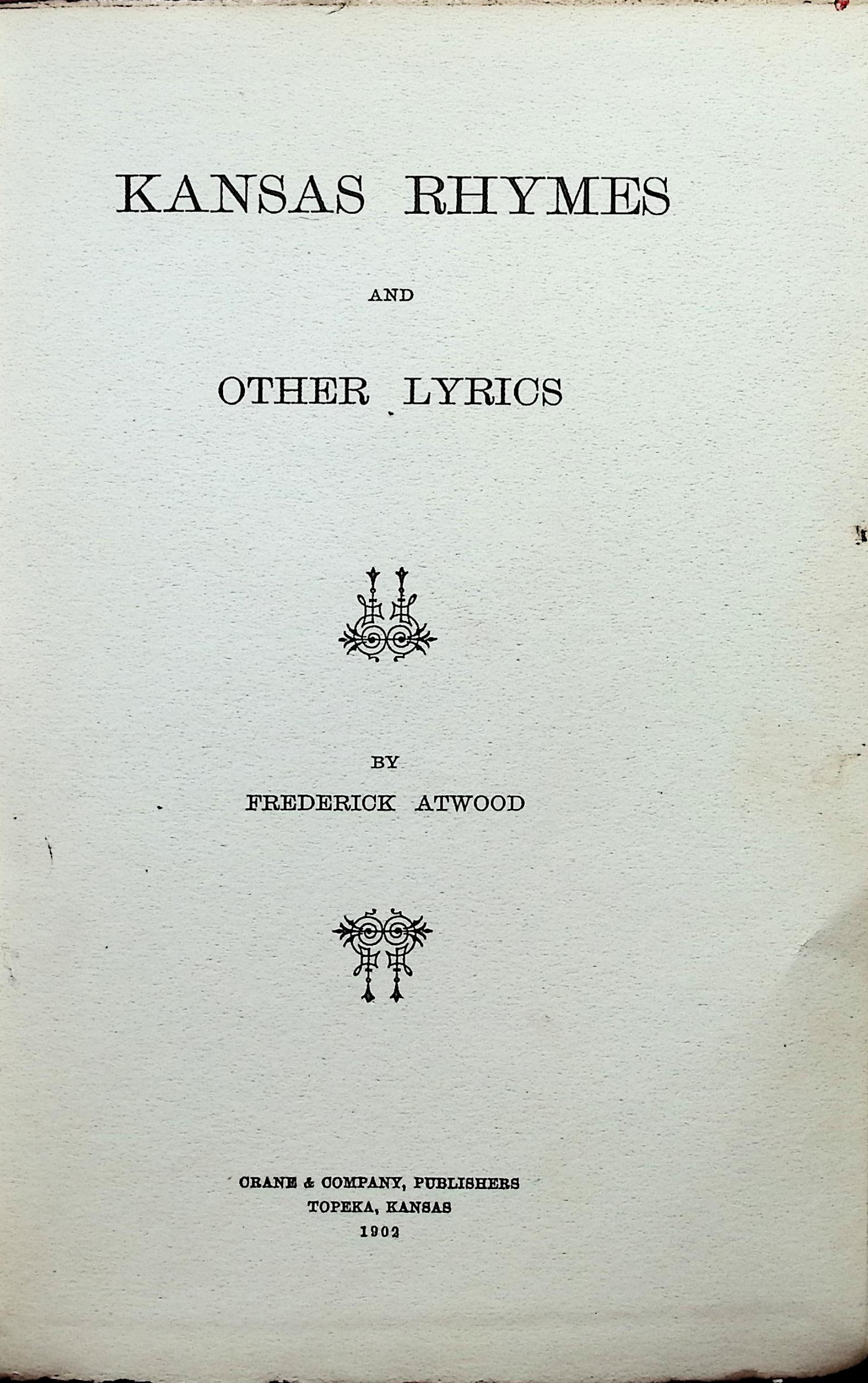 Kansas Rhymes and Other Lyrics