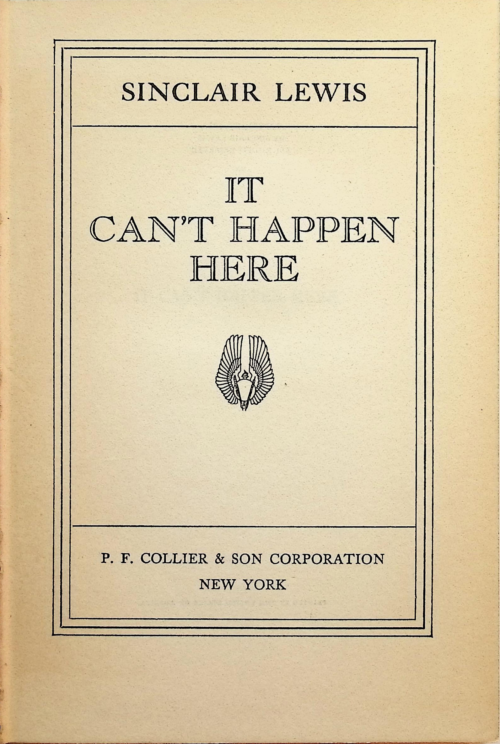 It Can't Happen Here