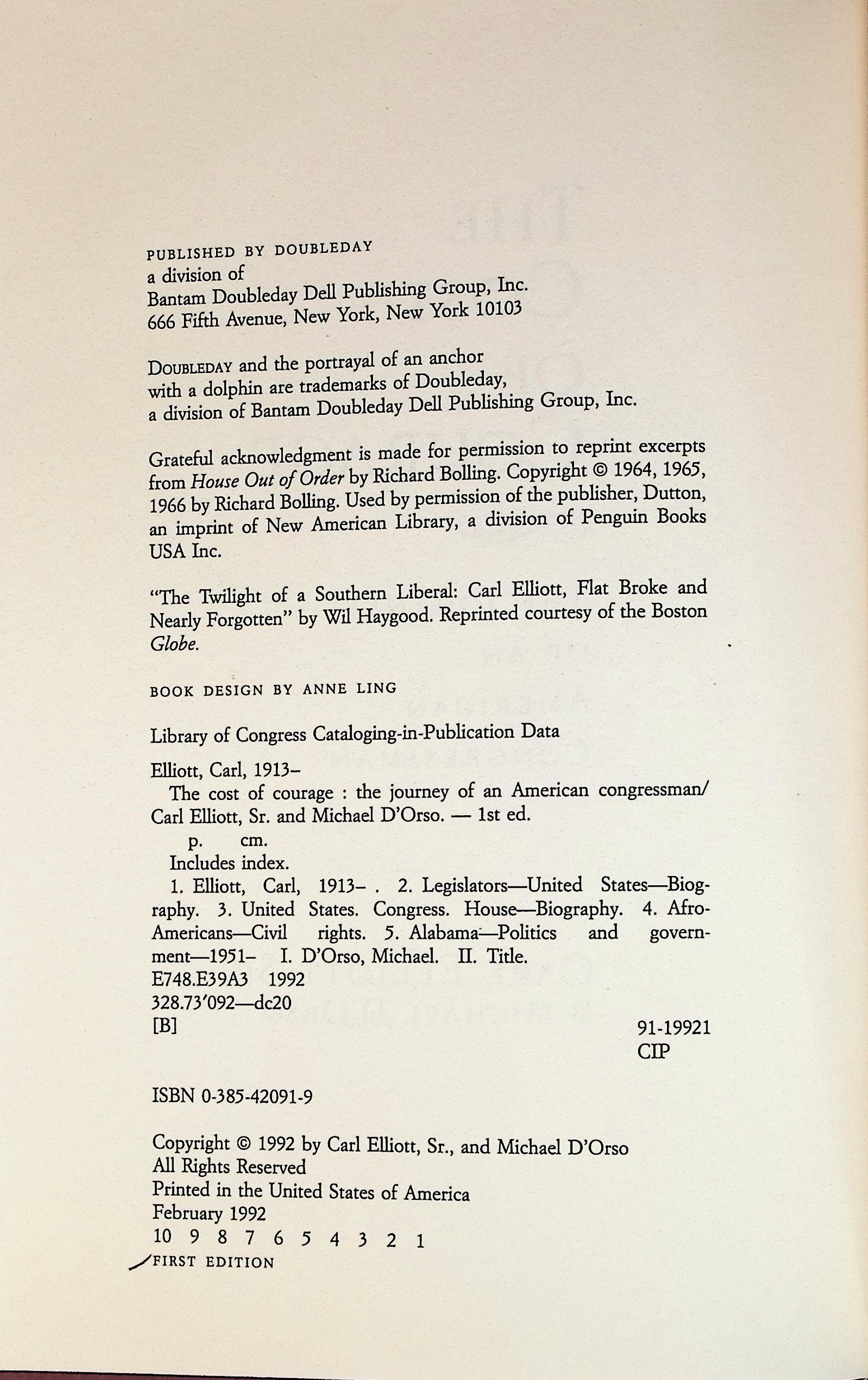 The Cost of Courage: The Journey of an American Congressman