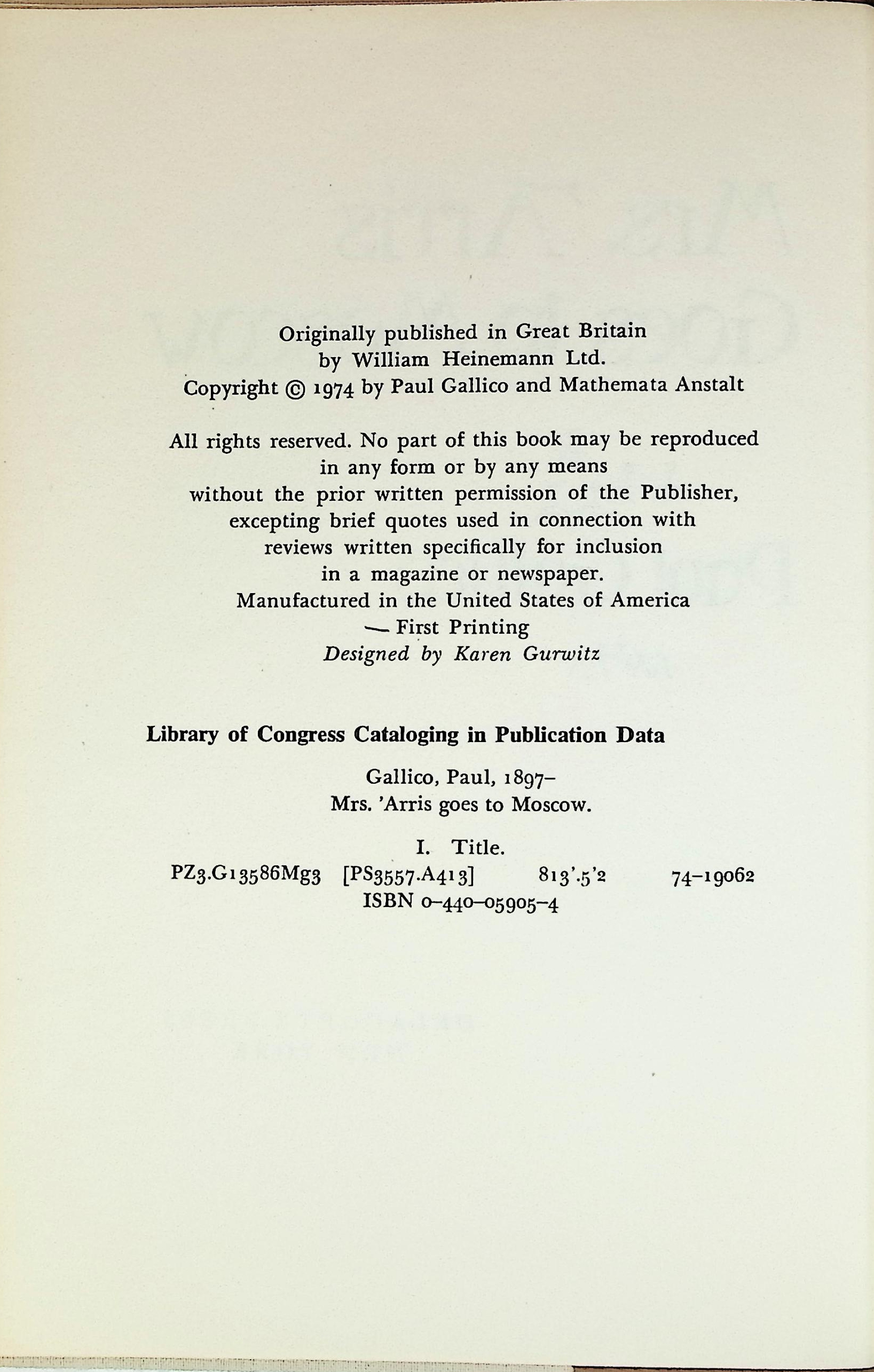 Mrs. 'Arris Goes to Moscow