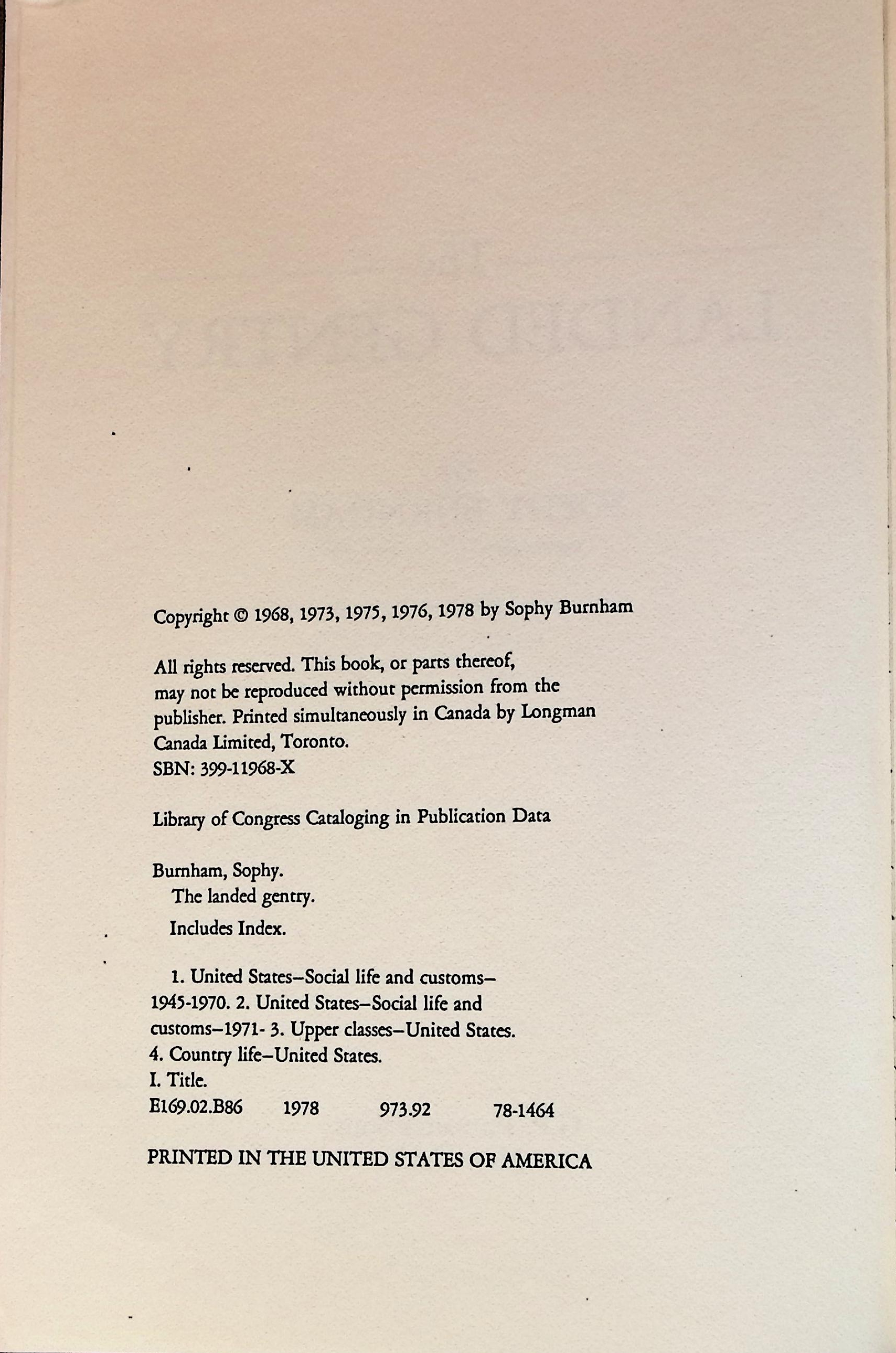 The Landed Gentry:Passions and Personalities Inside Americas Propertied Class