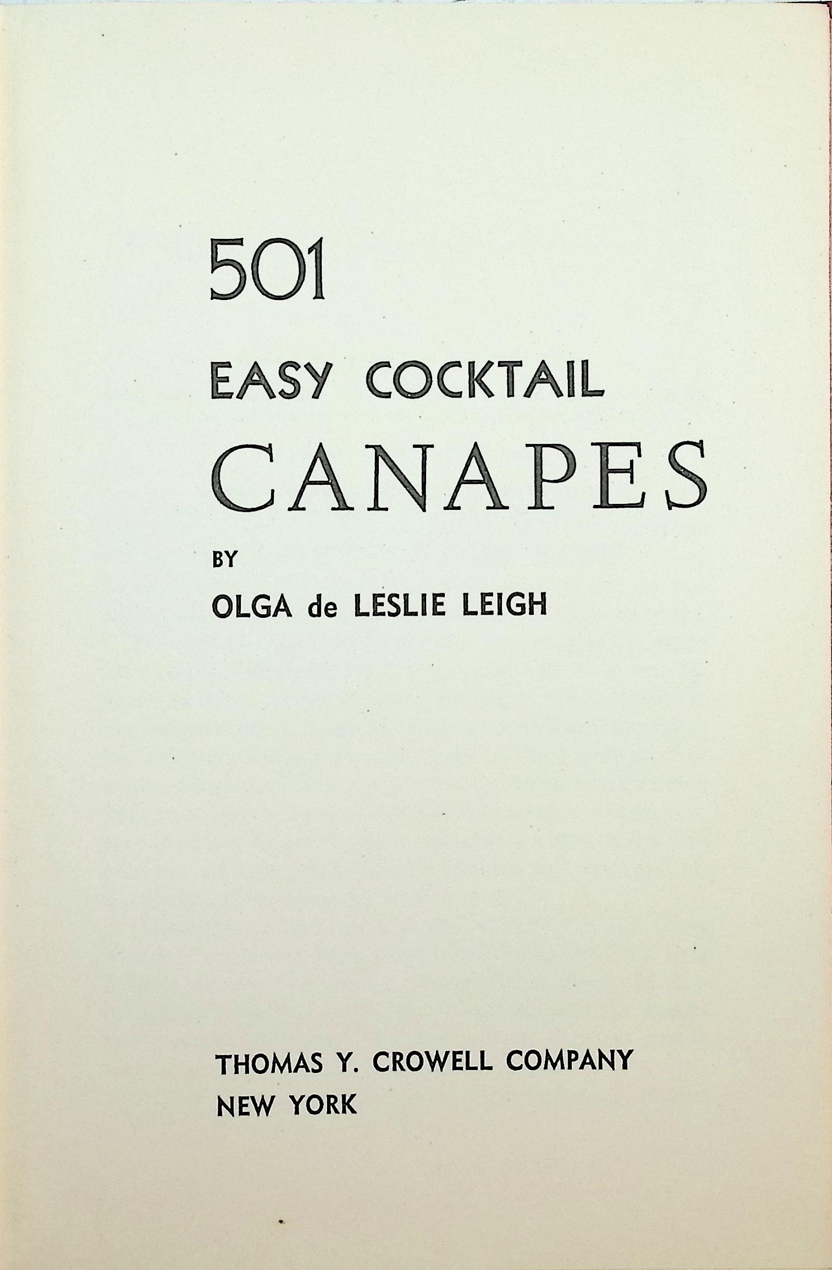 501 Easy Cocktail Canapes