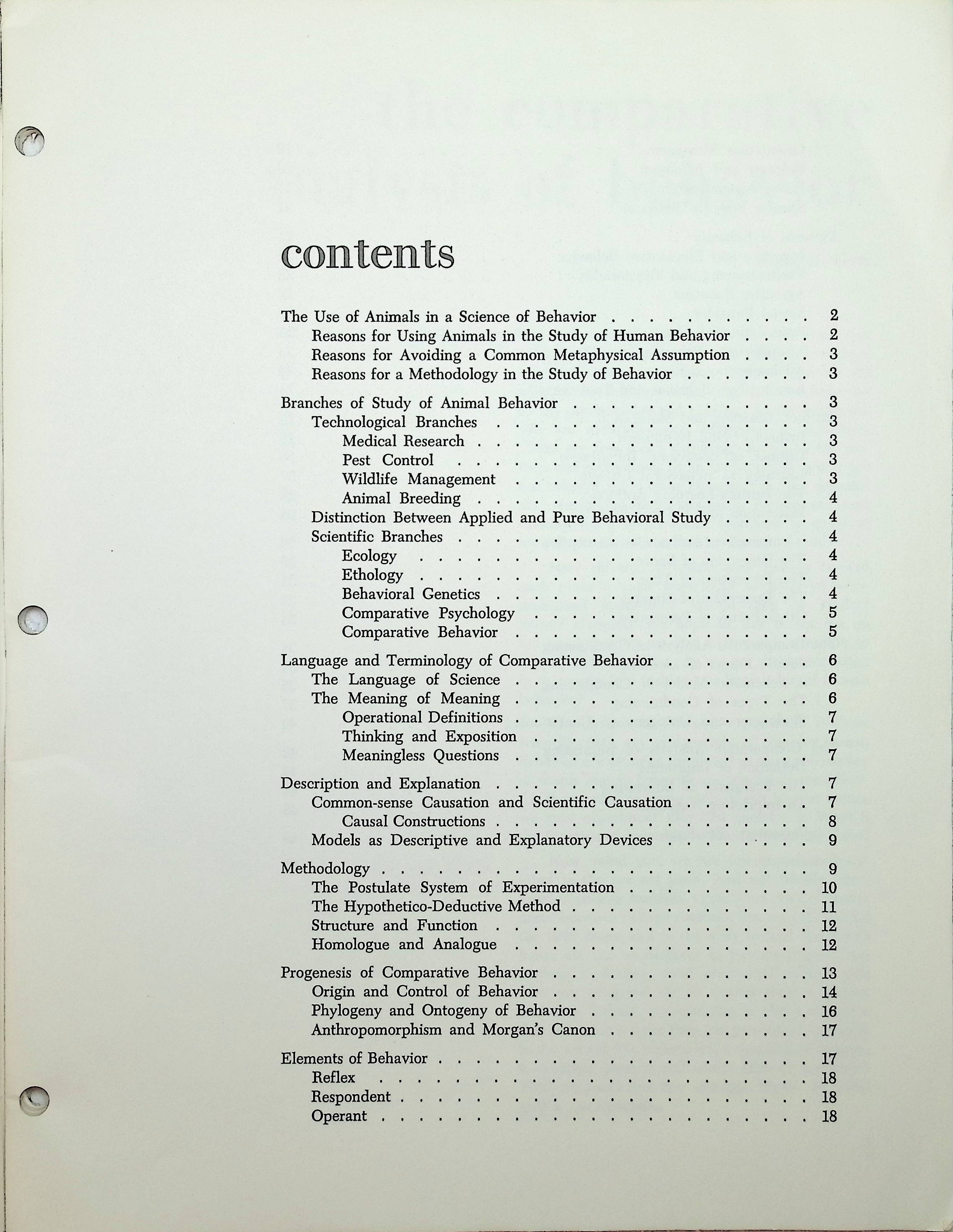 The Comparative Analysis of Behavior