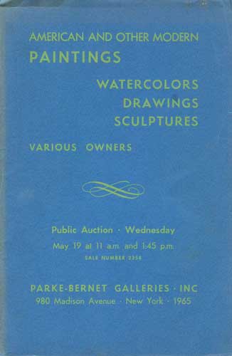 Image for American and other Modern Paintings. Watercolors, Drawings, Sculptures. Various Owners May 19 1965